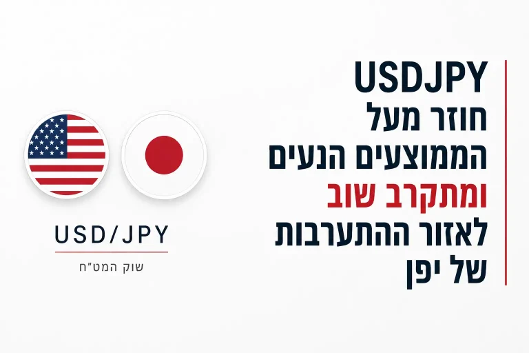 תמונת טאמבנייל מינימליסטית על צמד המטבעות USDJPY וההתקרבות מחדש לאזור ההתערבות של יפן בשוק המט"ח.